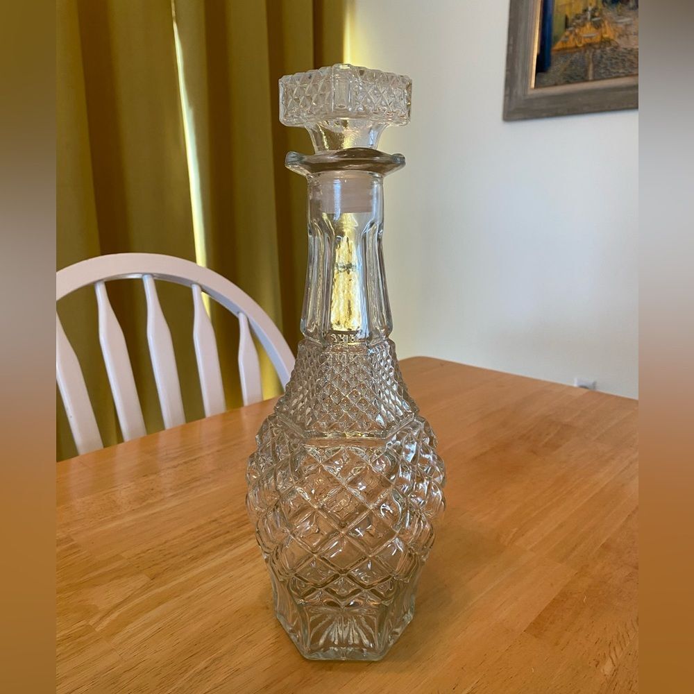 Anchor Hocking Wexford Glass Whiskey Decanter Bottle